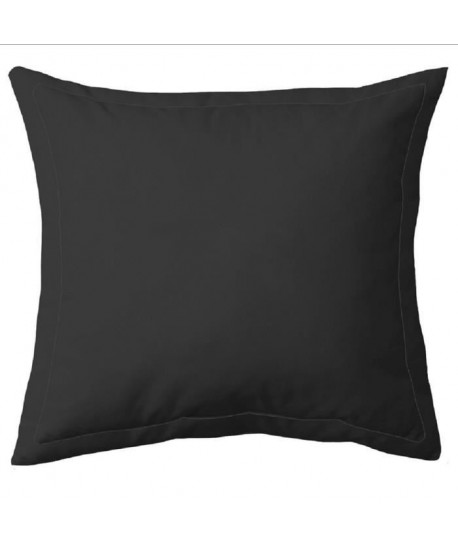 COTE DECO Taie d\'Oreiller 100% coton 63x63 cm  Noir