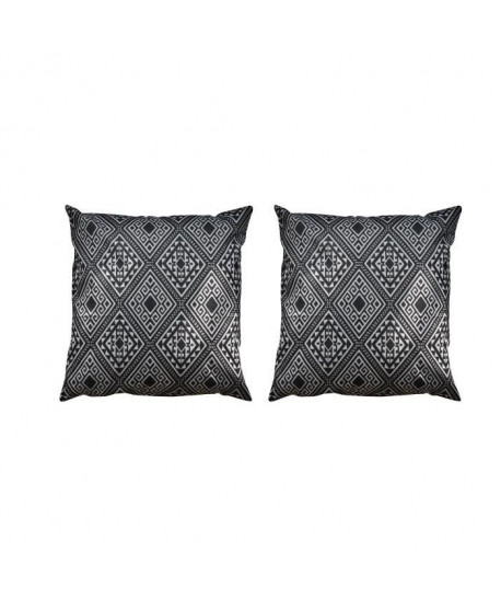 O\'CBO Lot de 2 coussins déhoussables AZTEQUES 40x40 cm  Noir