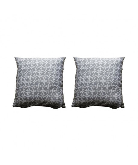 O\'CBO Lot de 2 coussins déhoussables GEOMETRICO 40x40 cm  Gris clair