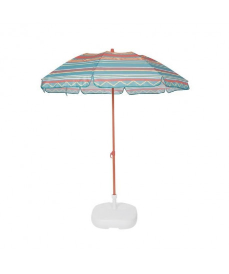 EZPELETA Parasol de plage Fold  Ř 180 cm  Rayé vert Socle non inclus