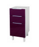 POP Meuble bas de cuisine L 40 cm  Aubergine haute brillance