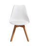 BJORN Lot de 4 chaises de salle a manger  Simili blanc  Scandinave  L 49 x P 56 cm