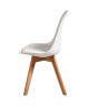 BJORN Lot de 4 chaises de salle a manger  Simili blanc  Scandinave  L 49 x P 56 cm