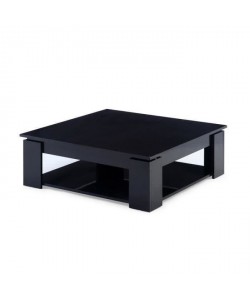 MANHATTAN Table basse carrée style contemporain noir brillant  L 89 x l 89 cm