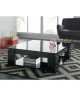 MANHATTAN Table basse carrée style contemporain noir brillant  L 89 x l 89 cm