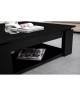 MANHATTAN Table basse carrée style contemporain noir brillant  L 89 x l 89 cm