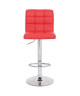 CRUNCH Lot de 2 tabourets de bar  Simili rouge  Structure en métal chromé  Contemporain  L 41,5 x P 48 cm