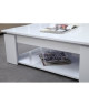 MANHATTAN Table basse carrée style contemporain blanc brillant  L 89 x l 89 cm