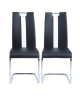 JADE Lot de 2 chaises de salle a manger  Simili noir et blanc  Style contemporain  L 43 x P 58 cm