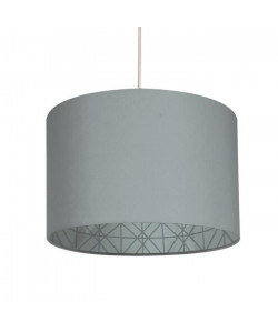 NOLAN Suspension en polyester et coton  Ř30cm x H.20 cm  Bleu  Intérieur avec motif  E27 40 W