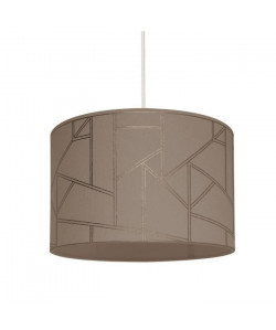 HAROLD Suspension en polyester et coton  Ř30cm x H.20 cm  Marron taupe  Motif irisé  E27 40 W