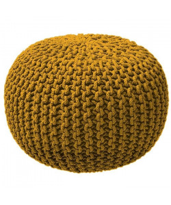 TODAY Pouf tricot Waby Sabi  100% coton  ř45xH30 cm  Jaune curry