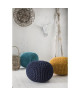 TODAY Pouf tricot Waby Sabi  100% coton  ř45xH30 cm  Jaune curry