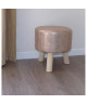 Pouf trépied bronze et pieds en pin Pearly Ř32 H34 cm