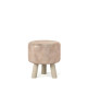 Pouf trépied bronze et pieds en pin Pearly Ř32 H34 cm