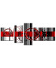 HEXOA Tableau multi panneaux abstrait Ledi 160x60 cm rouge