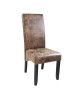 CUBA Lot de 2 chaises de salle a manger  Tissu marron  Style contemporain  L 48 x P 64 cm