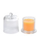 Bougie verrine cloche parfum peche H 14,5 cm Orange