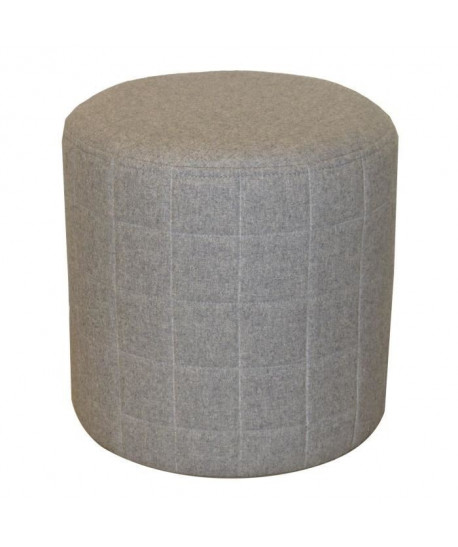 Pouf rond Simply matelassé  35x35 cm  Gris