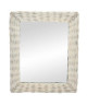 Miroir mural en osier  53x63x4 cm  Blanc