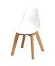 SACHA KIDS Chaise enfant  Pieds en bois hetre naturel blanc  Scandinave  L 31 x P 37 cm