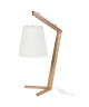 CHICKEN FOOT Lampe a poser Bois hetre  28x28x51cm  Bois/Blanc/Écru