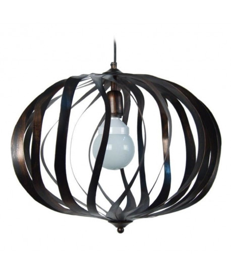 OVALIA Suspension cercles tôle acier 50x50x100 cm Noir et Or