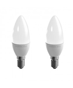 DURACELL Lot de 2 ampoules LED E14 flamme 3,4 W équivalent 25 W blanc chaud