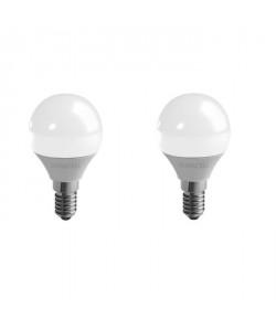 DURACELL Lot de 2 ampoules LED E14 sphérique 3,4 W équivalent 25 W blanc chaud