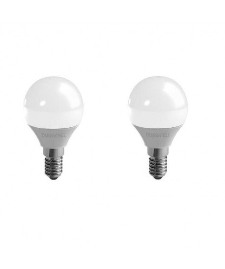 DURACELL Lot de 2 ampoules LED E14 sphérique 3,4 W équivalent 25 W blanc chaud