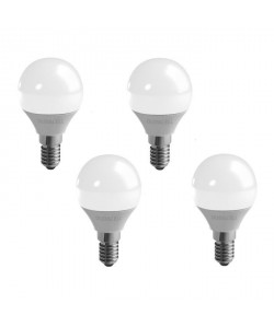 DURACELL Lot de 4 ampoules LED E14 sphérique 3,4 W équivalent 25 W blanc chaud