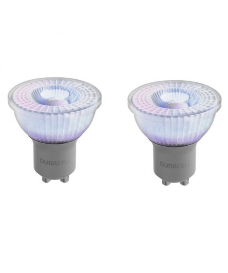 DURACELL Lot de 2 ampoules LED spot réflecteur GU10 5 W équivalent 50 W blanc chaud