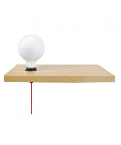 CONSOLE Lampe applique Bois hetre  50x18x2cm  Naturel/Rouge