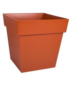 EDA PLASTIQUES Pot bas carré Toscane  39 x 39 x 39 cm  Orange potiron