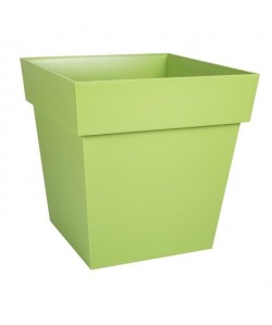 EDA PLASTIQUES Pot bas carré  Toscane  39 x 39 x 39 cm  Vert matcha