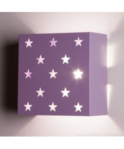 ETOILES CARRÉS Applique tôle acier 20x20x10,5 cm Mauve