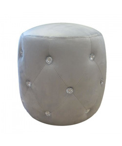 Pouf capitonné Diamant  32x34 cm  Gris