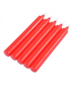 Lot de 5 bougies de table  H 20 cm  Rouge