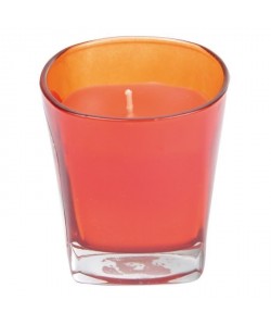 Bougie parfumée en verre tinté  Ř 7,2 x H 7,7 cm  Parfum : peche