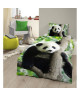 GOOD MORNING Parure de Couette Panda  1 housse de couette 140x200 cm  1 taie 60x70 cm noir, blanc et vert