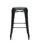 KRAFT Mary Lot de 2 tabourets de bar en métal noir mat  Industriel  L 47 x P 47 cm  Assise H 75.5cm