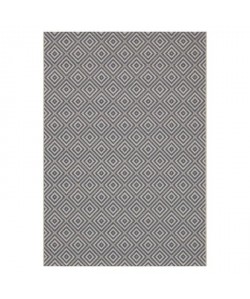 ALASKA II Tapis scandinave tissé plat en velours polypropylene  160x230 cm  Beige et gris anthracite