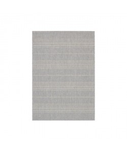 STRIPE Tapis moderne tissé plat en velours polypropylene  160x230 cm  Gris et beige