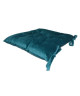 Galette de chaise velours 8 points 40x40 cm Bleu Canard