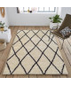 ASMA Tapis de salon Shaggy Berbere  100% polypropylene  160x230 cm  Blanc creme