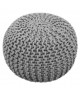 TODAY Pouf tricot Waby Sabi  100% coton  ř45xH30 cm  Gris givré