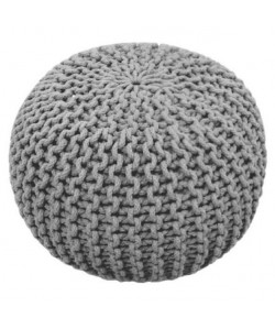 TODAY Pouf tricot Waby Sabi  100% coton  ř45xH30 cm  Gris givré