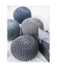 TODAY Pouf tricot Waby Sabi  100% coton  ř45xH30 cm  Gris givré