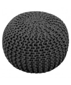 TODAY Pouf tricot Waby Sabi  100% coton  ř45xH30 cm  Gris anthracite