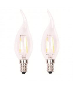 XQLite Lot de 2 Ampoules filament LED flamme E14 XQ1563 4 W équivalent a 30 W blanc chaud dimmable